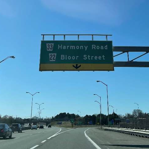 Harmony Rd/Bloor St exit Highway 401